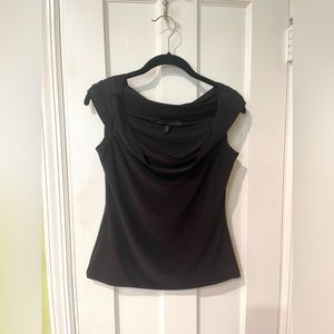WHBM | sleeveless off the shoulder top, size S. Black. NWOT.